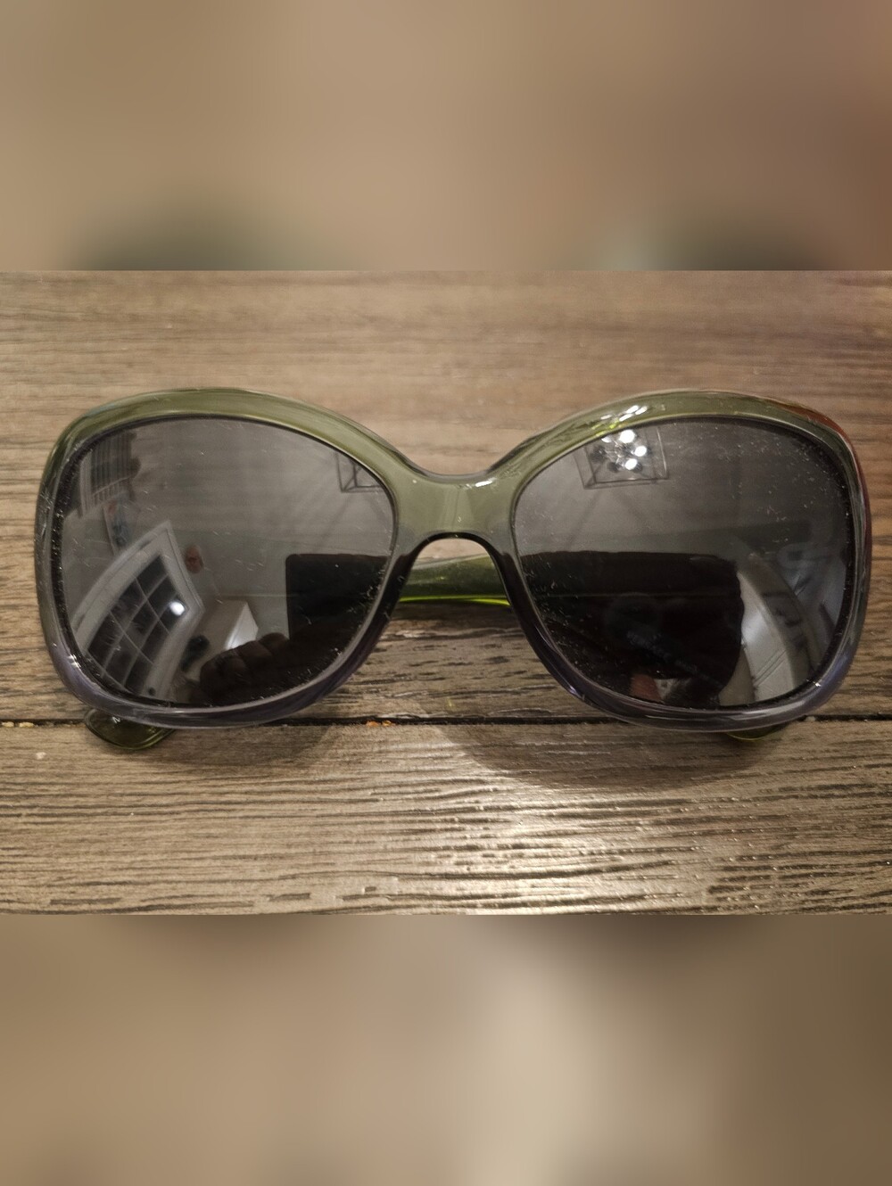 Versace Oversized Women's Sunglasses - Olive Green Frame with Dark Lenses